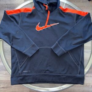Nike Navy and Orange Hoodie